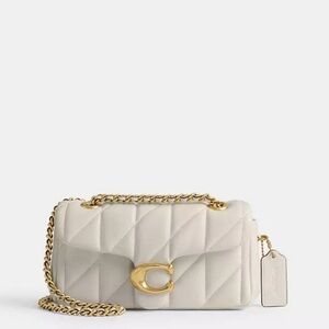 Coach Tabby 20 Quilted Shoulder Bag in Brass/chalk
